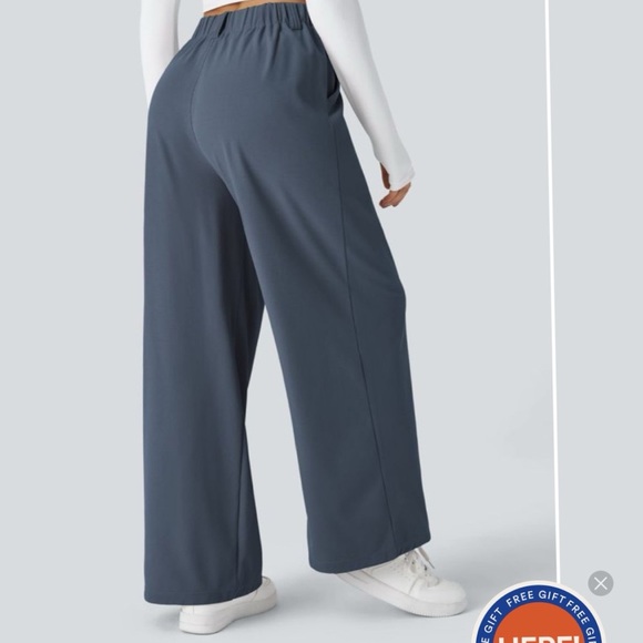 Halara Flex High Waisted Side Pocket Wide Leg Waffle Work Pants NEW W/TAG Size L - Picture 3 of 5